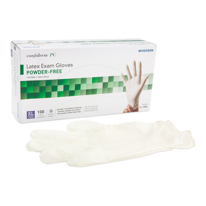 Mckesson Confiderm® Latex Exam Glove, Extra Large, Ivory, Sold As 1000/Case Mckesson 14-1384