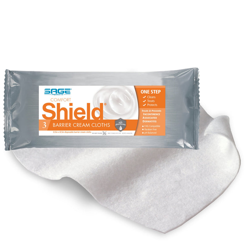 Shield® Barrier Cream Cloths, Soft Pack, Sold As 90/Case Sage 7503