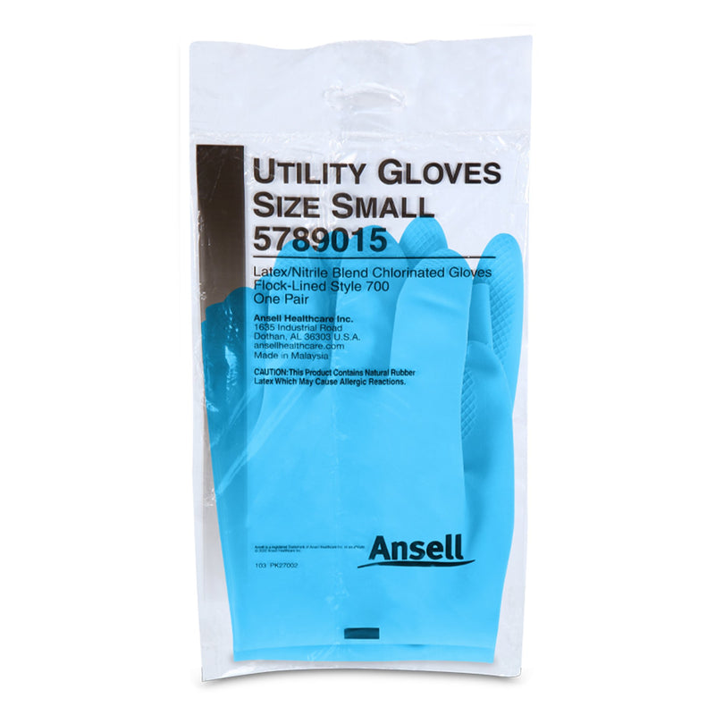 Ansell Latex/Nitrile Utility Glove, Small, Blue, Sold As 1/Pair Ansell 5789015