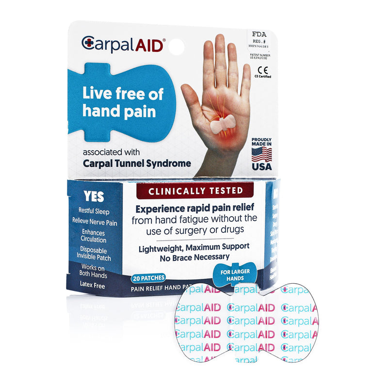 Carpalaid® Patch Hand-Based Carpal Tunnel Support, Small, Sold As 960/Case Carpal Sm20Pk