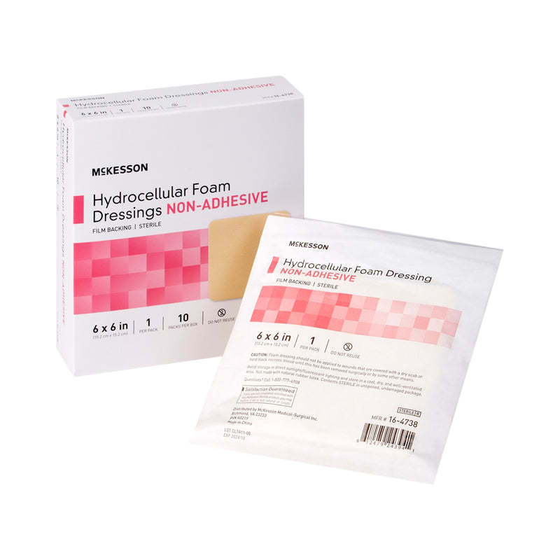 Mckesson Nonadhesive Without Border Foam Dressing, 6 X 6 Inch, Sold As 100/Case Mckesson 16-4738