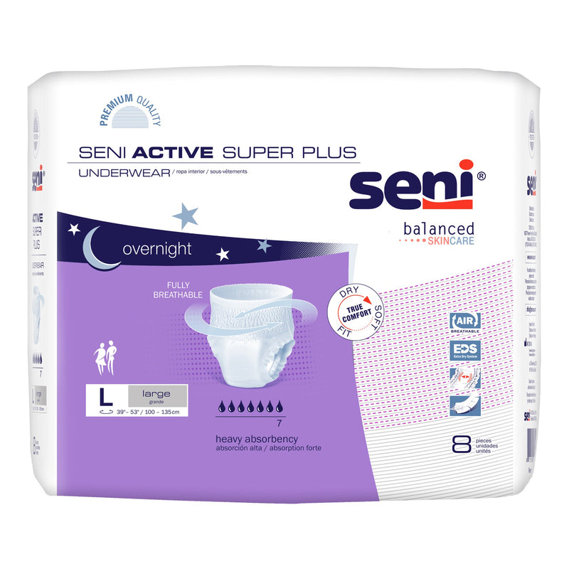 Seni® Active Super Plus Heavy Absorbent Underwear, Large, Sold As 8/Pack Tzmo S-La08-Ap1