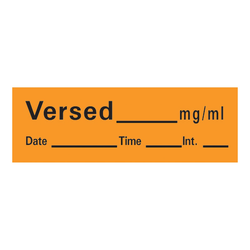 Timemed Anesthesia Label Tape, Versed, 1/2 X 1-1/2 Inch, Sold As 1/Roll Precision An-149