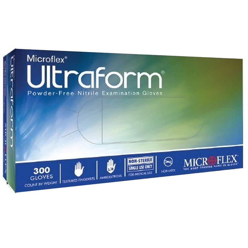 Ultraform® Nitrile Exam Glove, Medium, Blue, Sold As 300/Box Microflex Uf-524-M