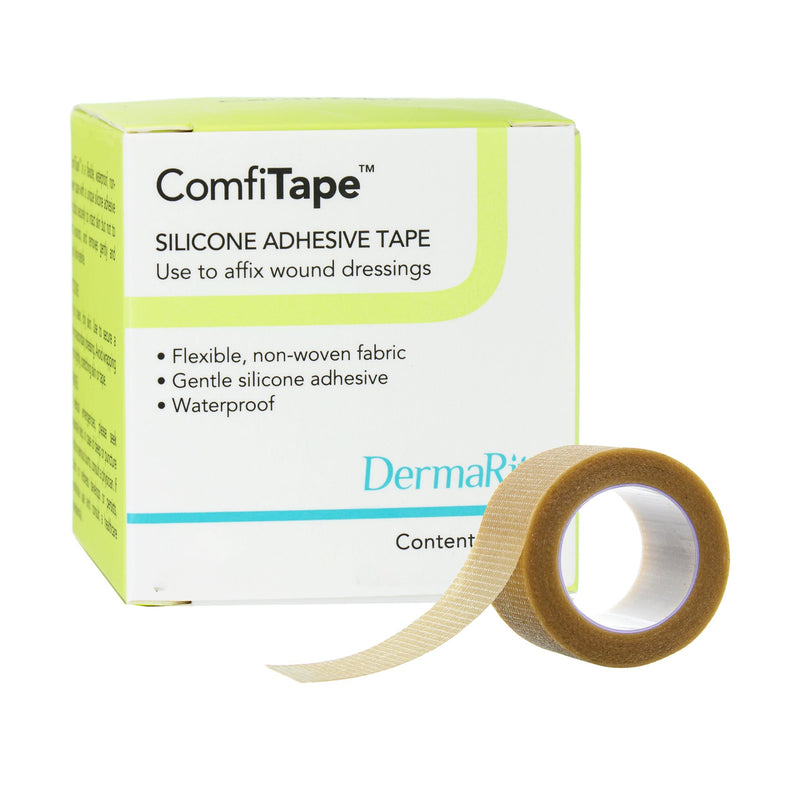 Comfitape™ Silicone Medical Tape, 1 Inch X 3-7/25 Yard, Tan, Sold As 1/Box Dermarite 69130