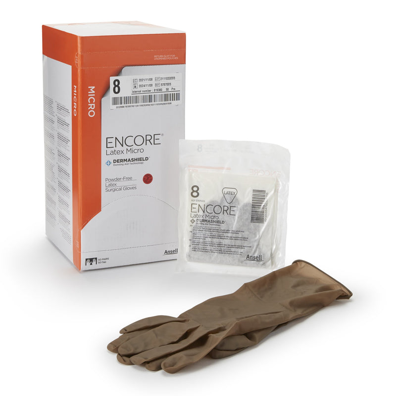 Encore® Latex Micro Surgical Glove, Size 8, Brown, Sold As 1/Each Ansell 5787005