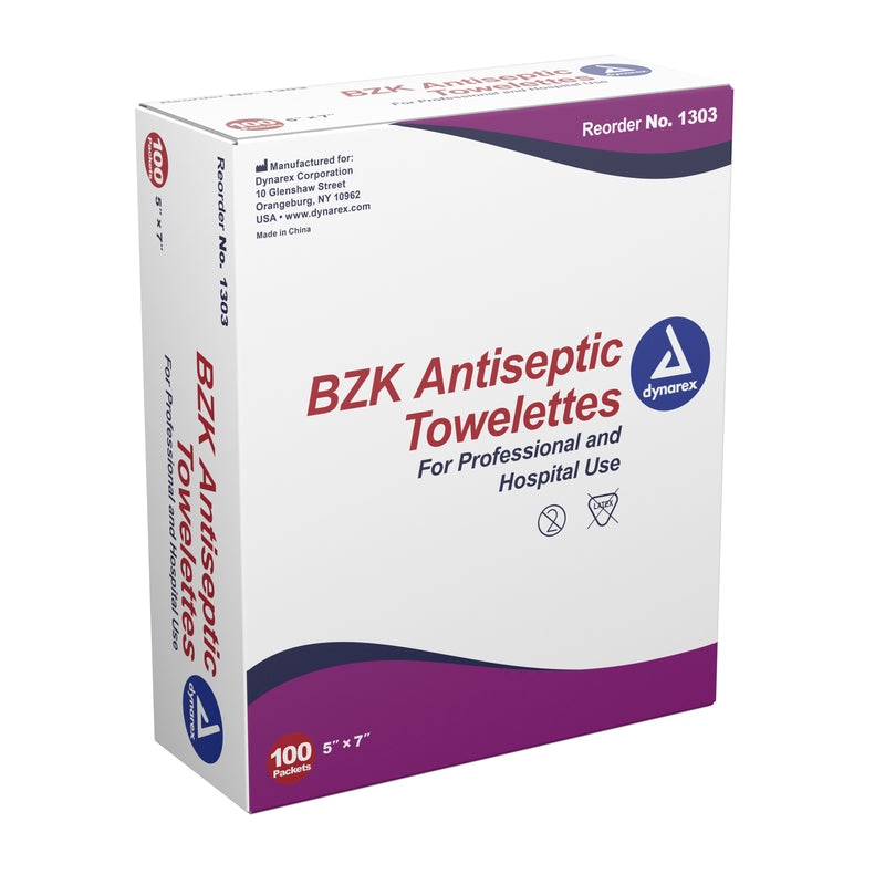 Dynarex® Scented Bzk Antiseptic Towelettes, Individual Packet, Sold As 10/Case Dynarex 1303