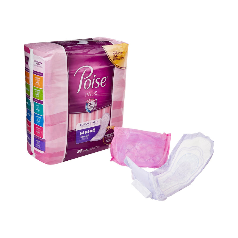 Poise Bladder Control Pads, Heavy Absorbency, Sold As 132/Case Kimberly 33592
