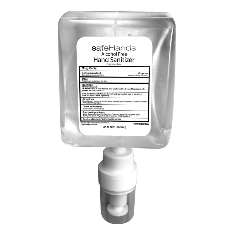 Safehands® Alcohol-Free Hand Sanitizer 1000 Ml Dispenser Refill Bottle, Sold As 1/Each Safehands Shu-1008-4