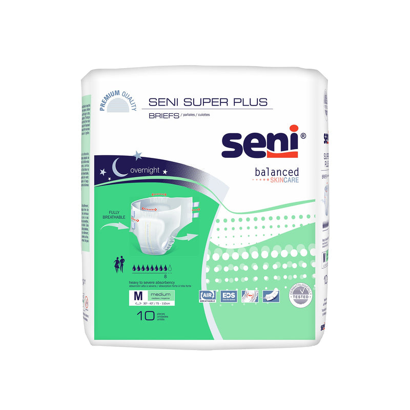 Seni® Super Plus Heavy To Severe Absorbency Incontinence Brief, Medium, Sold As 10/Pack Tzmo S-Me10-Bp1