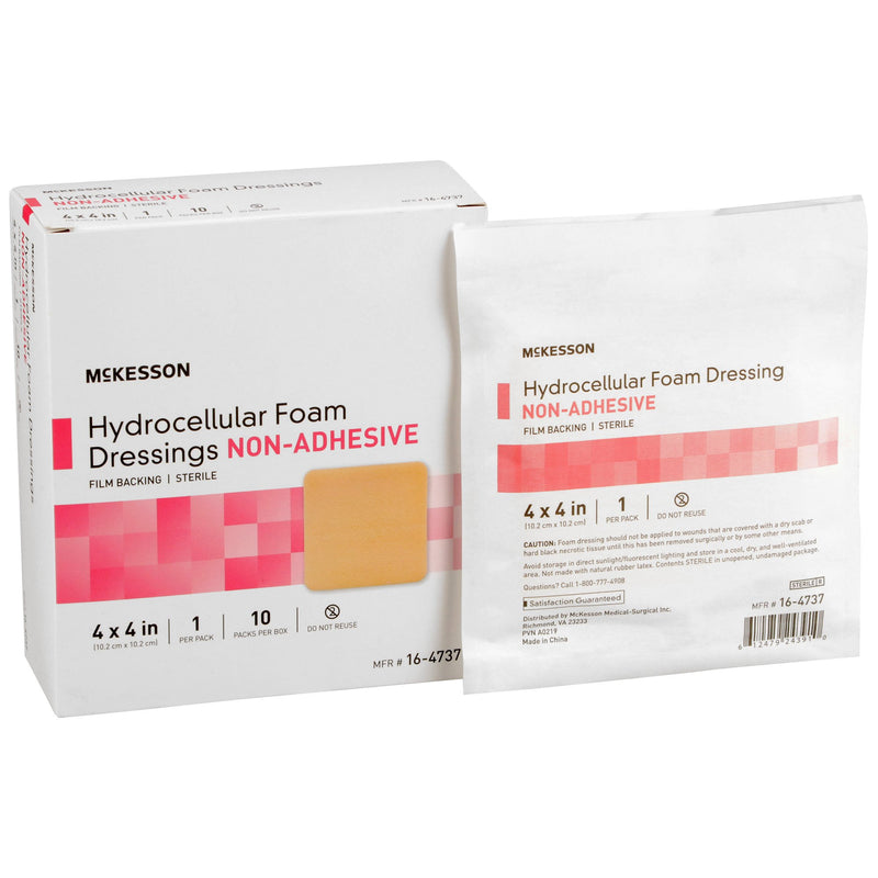 Mckesson Nonadhesive Without Border Foam Dressing, 4 X 4 Inch, Sold As 100/Case Mckesson 16-4737