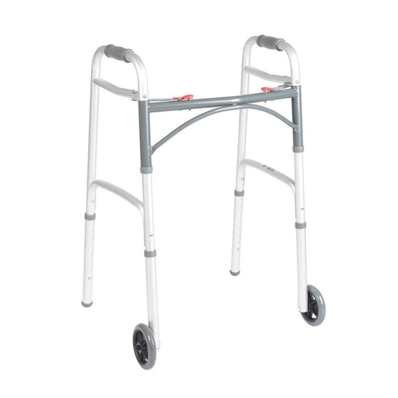 Drive™ Deluxe Aluminum Dual Release Folding Walker, 25 – 32¼ Inch Height, Sold As 4/Case Drive 10211-4Asm