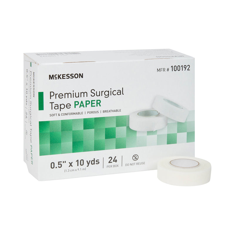 MEDICAL TAPE MCKESSON BREATHABLE PAPER 1 2 INCH X 10 YARD WHITE NONSTERILE, SOLD AS 240/CASE, MCKESSON 100192