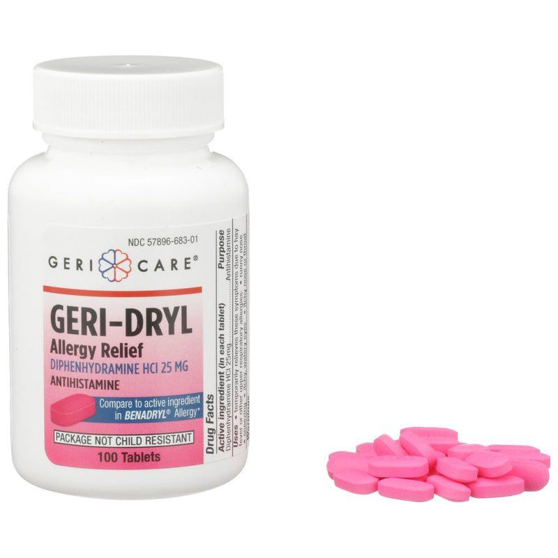 Geri-Dryl Diphenhydramine Allergy Relief, Sold As 1/Bottle Geri-Care 681-01-Gcp