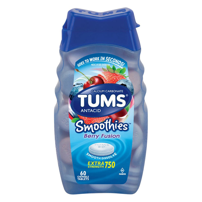 Tums Extra Strength 750 Antacid Smoothies, Assorted Berries, Sold As 1/Bottle Glaxo 00135060601