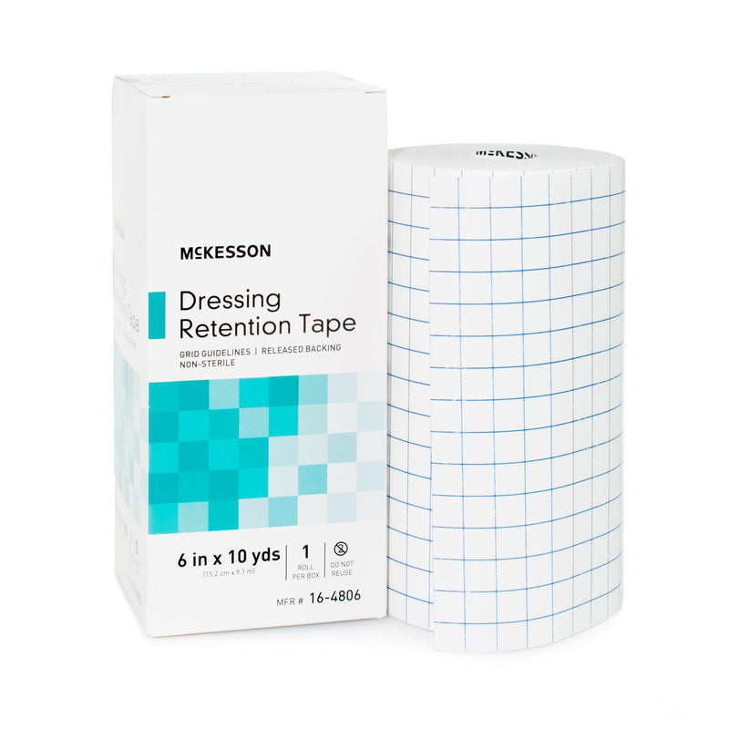 Mckesson Nonwoven Fabric / Printed Release Paper Dressing Retention Tape, 6 Inch X 10 Yard, White, Sold As 12/Case Mckesson 16-4806
