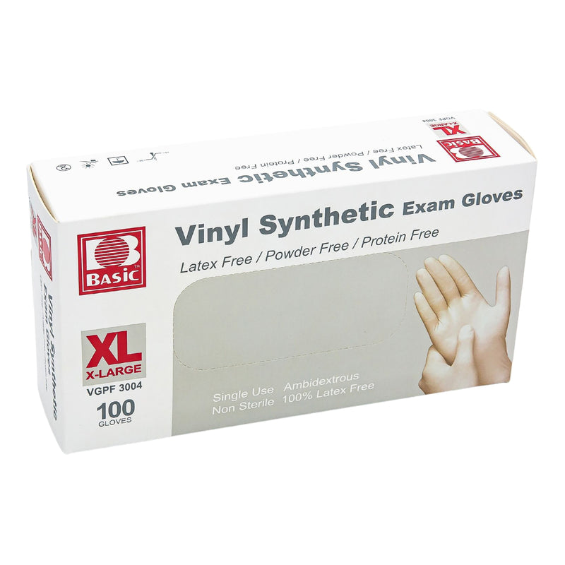 Basic® Vinyl Exam Glove, Extra Large, White, Sold As 1/Box Concentric 09112876762