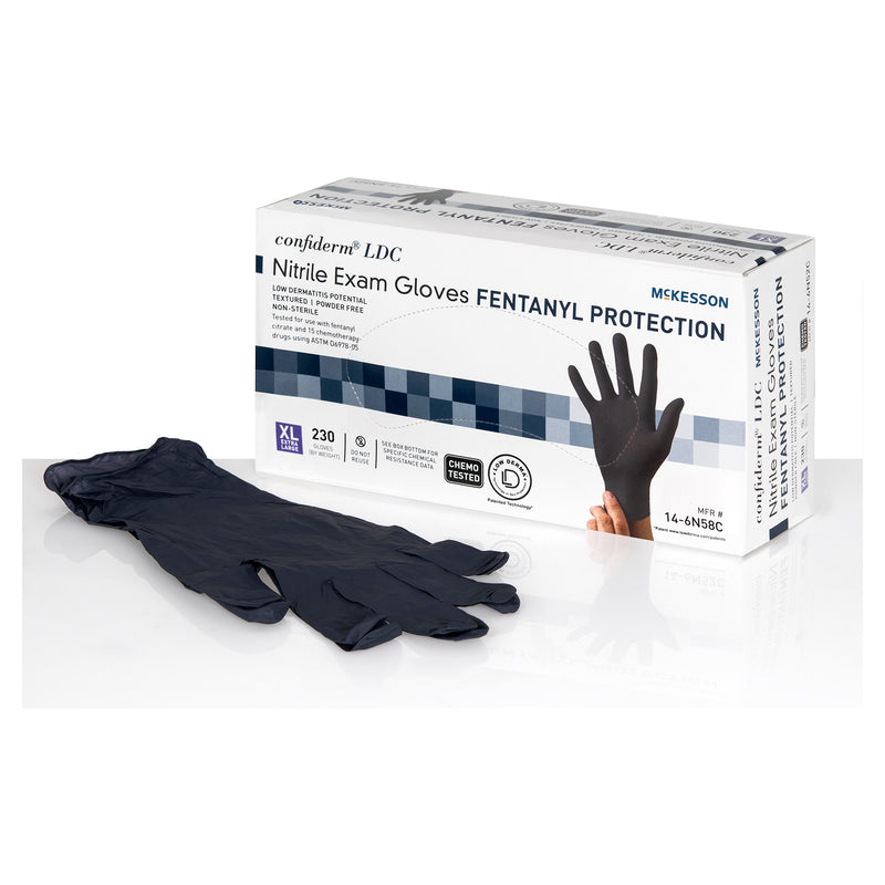 Mckesson Confiderm® Ldc Vinyl Exam Glove, Extra Large, Black, Sold As 2300/Case Mckesson 14-6N58C