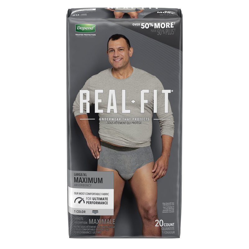 Depend® Real Fit® Maximum Absorbent Underwear, Large / Extra Large, Sold As 40/Case Kimberly 50979
