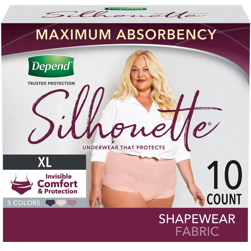 Depend® Silhouette® Classic Women'S Underwear, X-Large, Pink, 10 Ct., Sold As 10/Pack Kimberly 54238