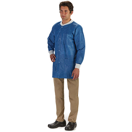 Labmates® Lab Jacket, Medium, Blue, Sold As 10/Bag Graham 85189