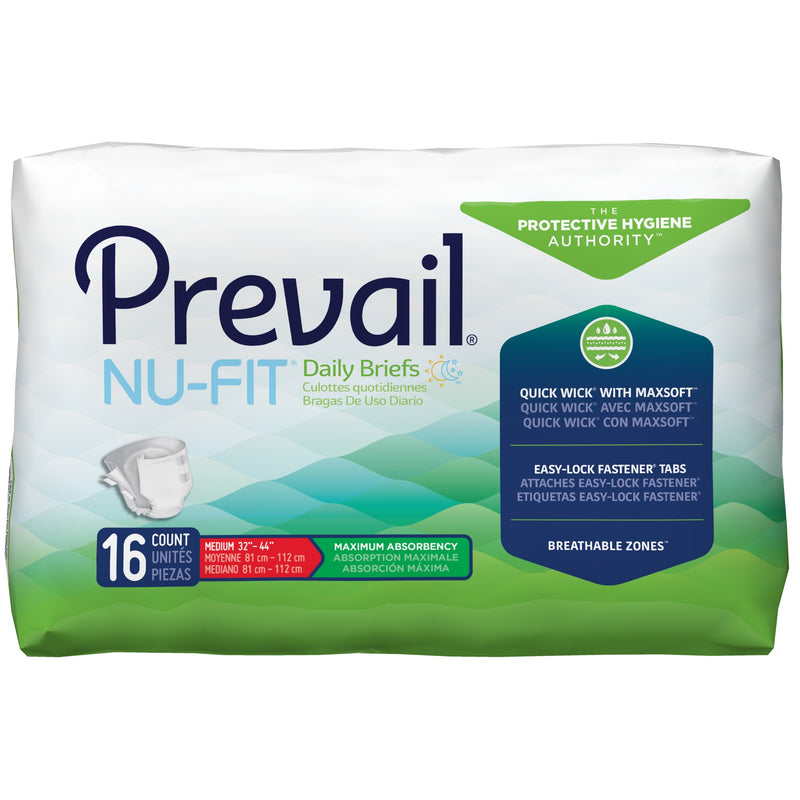 Prevail® Nu-Fit® Maximum Incontinence Brief, Medium, Sold As 6/Case First Nu-012/1