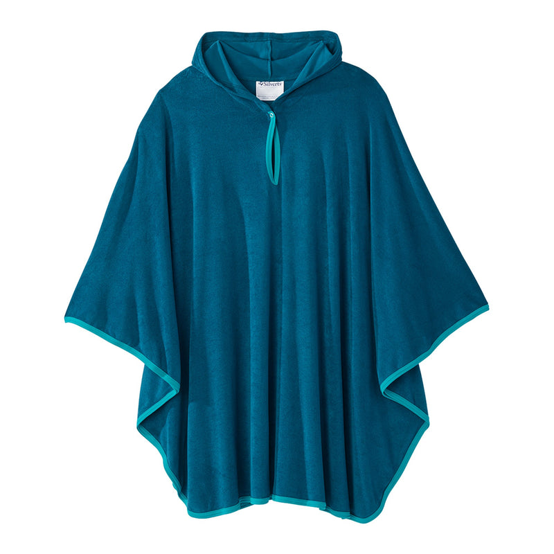 Silverts® Plush Terry Shower Capes, Caribbean Blue, Sold As 1/Each Silverts Sv30200_Car_Os