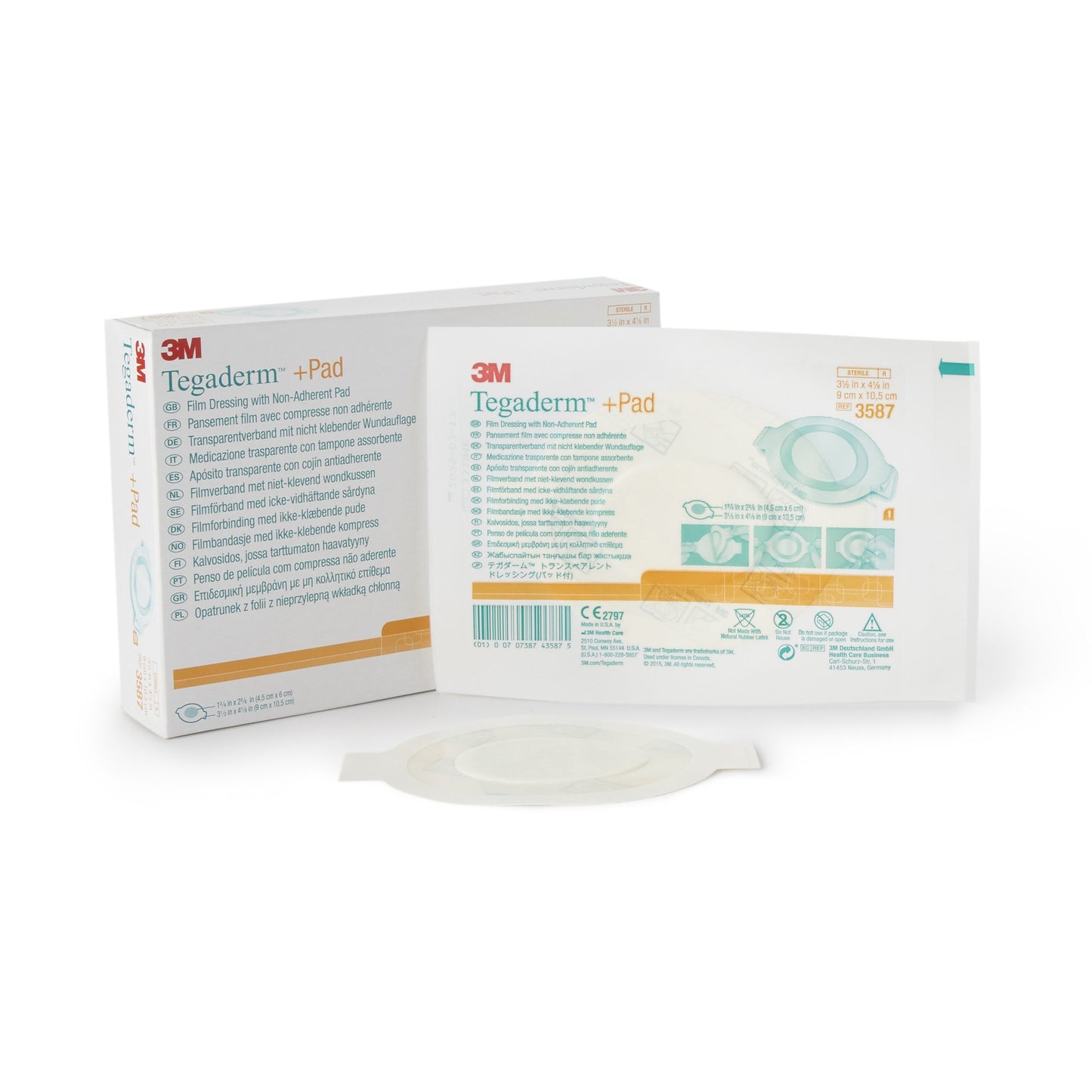 3M™ Tegaderm™ Transparent Film Dressing With Pad, 3½ X 4 Inch, Sold As 100/Case 3M 3587