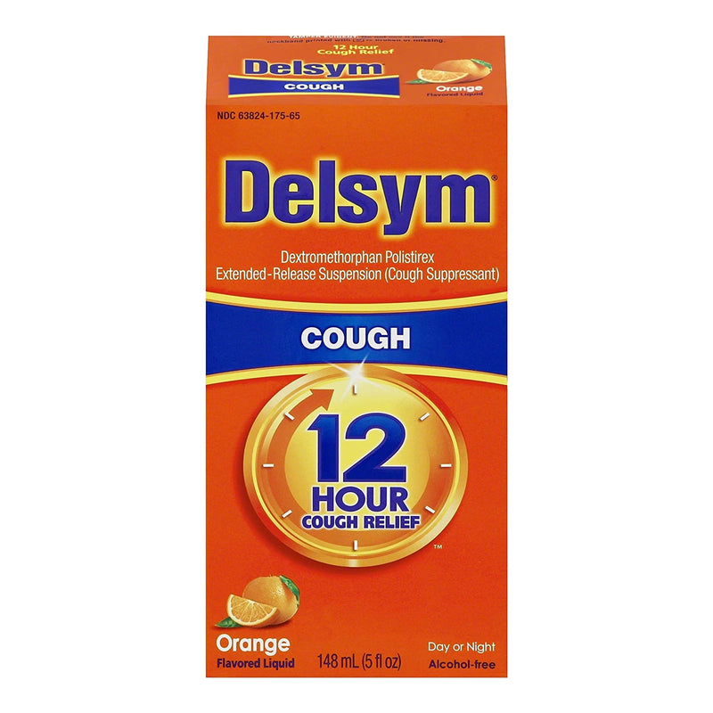 Delsym® Dextromethorphan Cold And Cough Relief, Sold As 1/Each Reckitt 63824017565