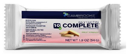 Glytactin® Complete 10 Chewy Bar For Phenylketonuria (Pku), Fruit Frenzy Flavor, Sold As 7/Case Cambrooke 34006