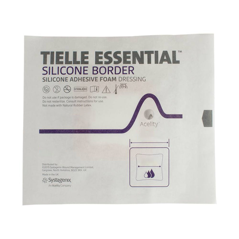 Tielle Essential™ Silicone Adhesive With Border Silicone Foam Dressing, 4 X 4 Inch, Sold As 10/Carton 3M Tlesb1010U