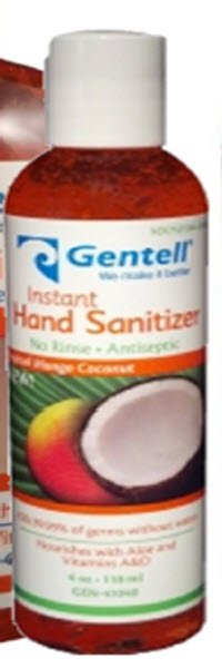 Gentell® Hand Sanitizer With Aloe 4 Oz. Bottle, Sold As 1/Each Gentell Gen-41040