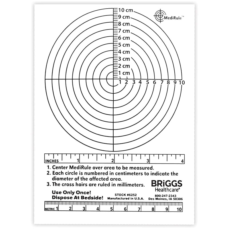 Briggs® Medirule™ Wound Measuring Device, Sold As 250/Box Mabis D 6252