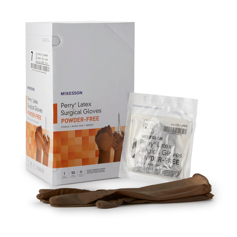 Mckesson Perry® Latex Surgical Glove, Size 7, Brown, Sold As 200/Case Mckesson 20-1370N