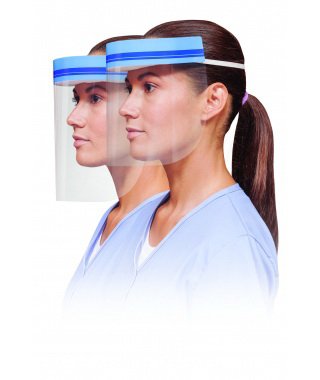 Wraparound Face Shield Crosstex® One Size Fits Most Full Length Anti-Fog Disposable Nonsterile, Sold As 18/Box Sps Gcss9