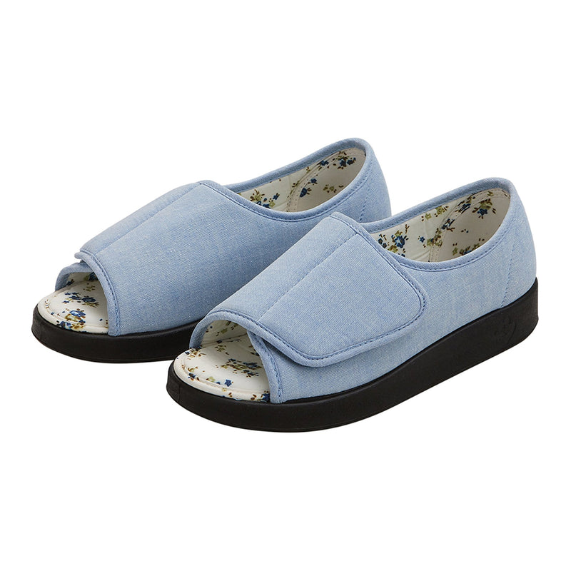 Silverts® Women'S Indoor/Outdoor Extra Wide Open Toe Shoes, Denim, Size 8, Sold As 1/Pair Silverts Sv15180_Svdeb_8
