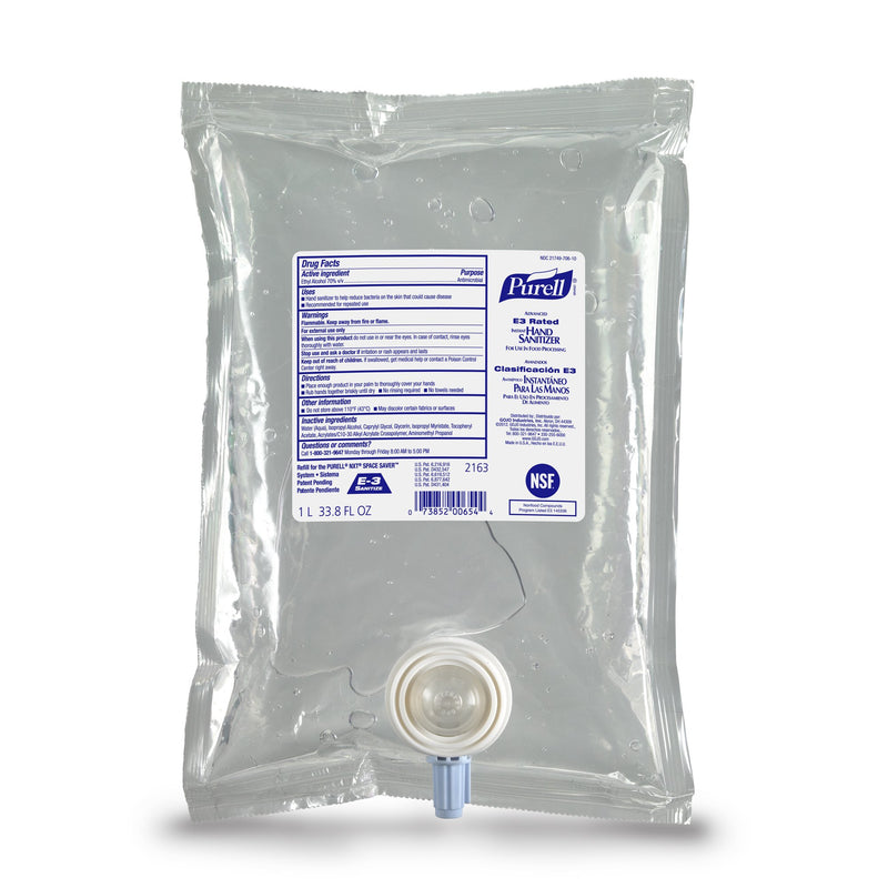 Purell Advanced Hand Sanitizer Gel, 1,000 Ml, Ethyl Alcohol, Bag-In-Box, Sold As 1/Each Gojo 2163-08