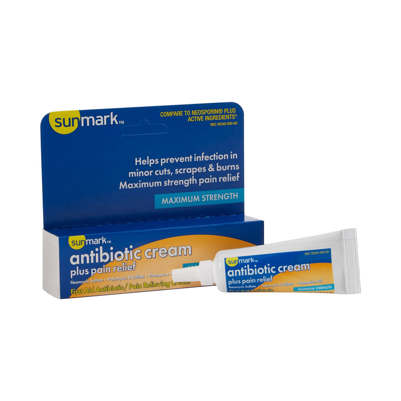 Sunmark Antibiotic Cream Plus Pain Relief, Sold As 1/Each Mckesson 49348069069