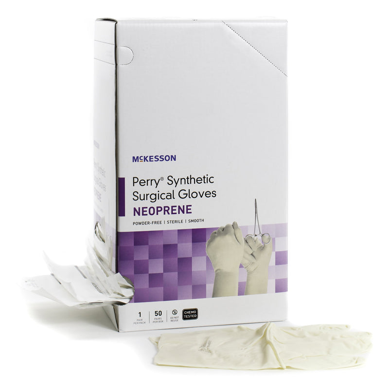 Mckesson Perry® Synthetic Surgical Gloves Polychloroprene Surgical Glove, Size 9, Cream, Sold As 100/Box Mckesson 20-2690N