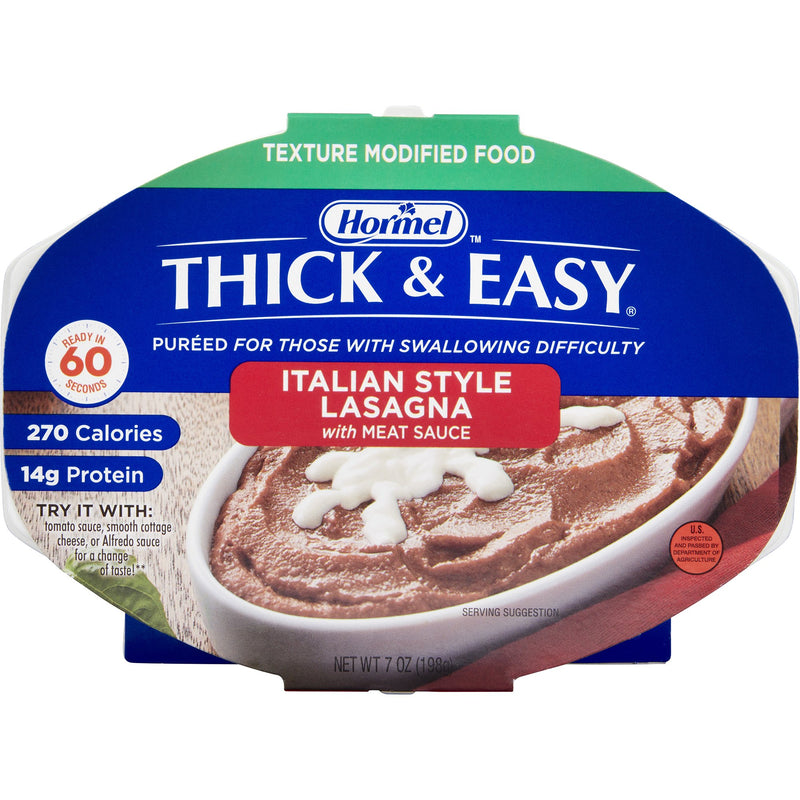 Thick & Easy® Purées Italian Style Beef Lasagna Purée Thickened Food, 7-Ounce Tray, Sold As 7/Case Hormel 60744