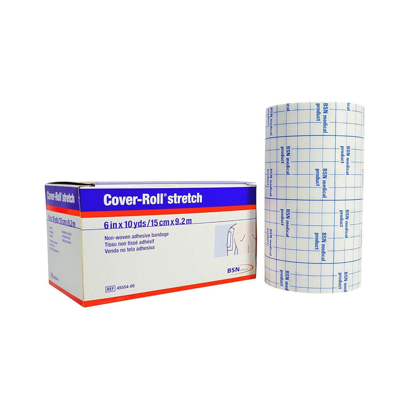 Cover-Roll® Stretch Nonwoven Polyester Dressing Retention Tape, 6 Inch X 10 Yard, White, Sold As 1/Box Bsn 45554