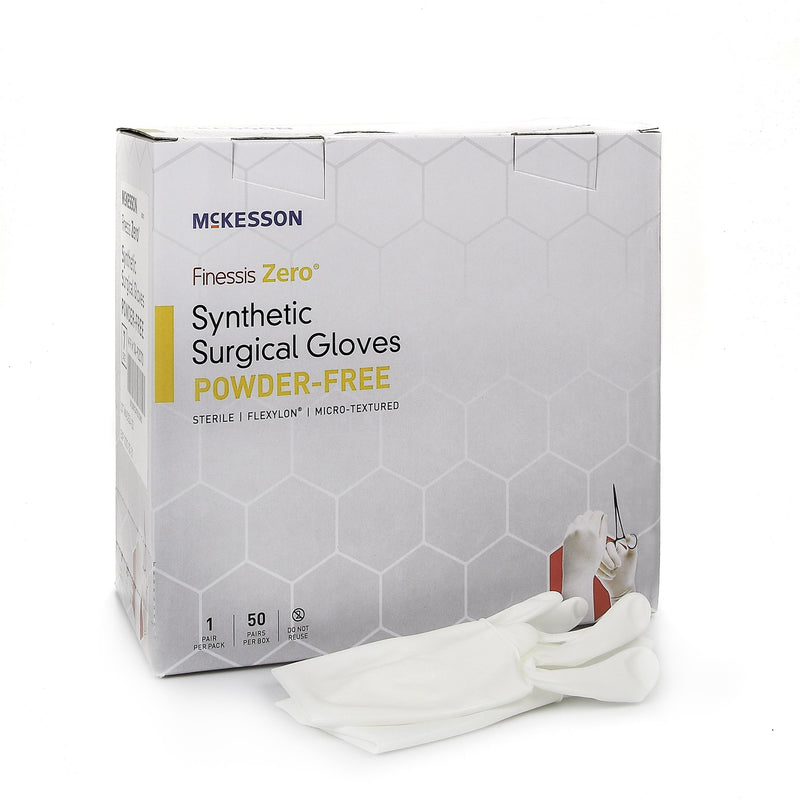 Mckesson Finessis Zero® Flexylon® Synthetic Standard Cuff Length Surgical Glove, Size 9, White, Sold As 1/Pair Mckesson 14-92090