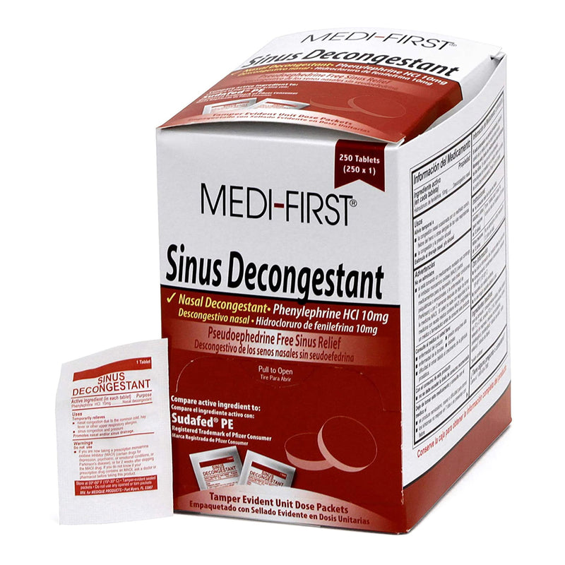 Medi-First® Phenylephrine Hcl Sinus Relief, Sold As 12/Case Medique 80948