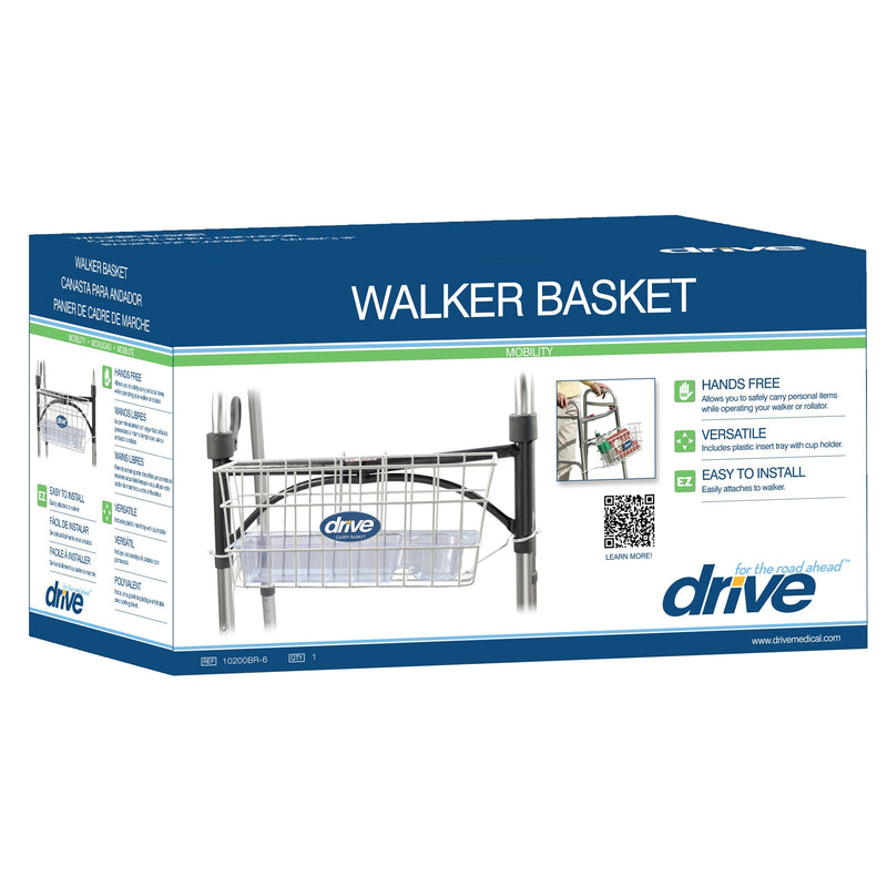 Drive™ Walker Basket, Aluminum, Plastic Insert Included, Sold As 1/Each Drive 10200B
