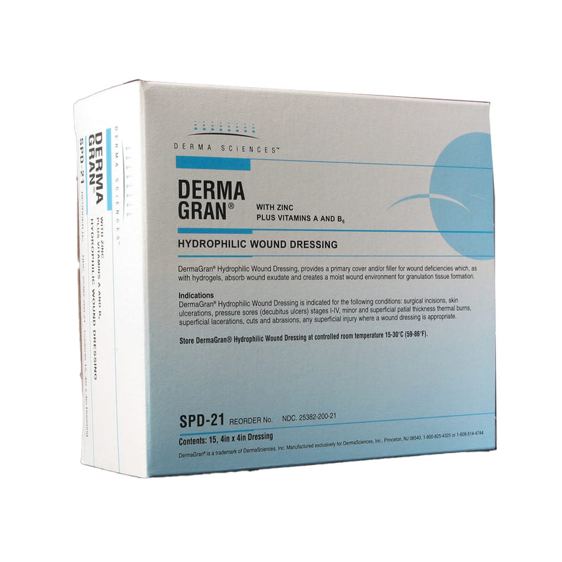 Dermagran® B Zinc Impregnated Dressing, 4 X 4 Inch, Sold As 15/Box Gentell Spd21