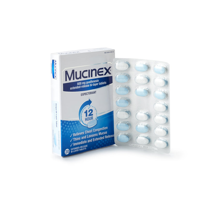 Mucinex® Guaifenesin Cold And Cough Relief, Sold As 20/Box Reckitt 63824000832