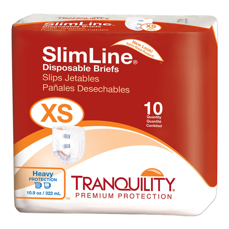 Tranquility® Slimline® Heavy Protection Incontinence Brief, Extra Small, Sold As 100/Case Principle 2166
