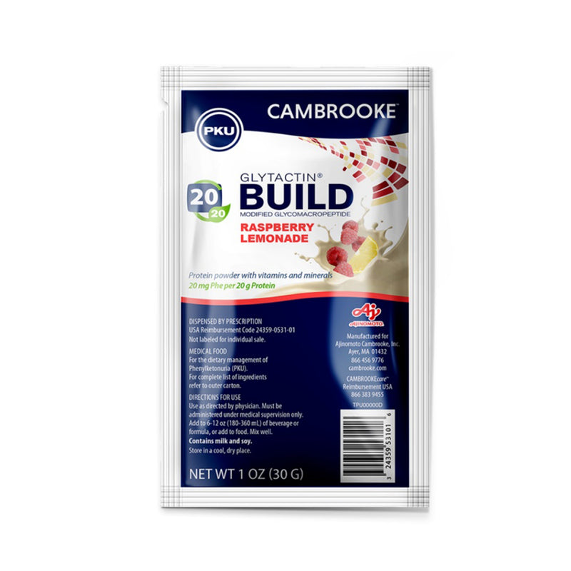 Glytactin® Build 20/20 Glycomacropeptide (Gmp) Medical Food For The Dietary Management Of Pku, Raspberry Lemonade Flavor, Sold As 30/Case Cambrooke 35