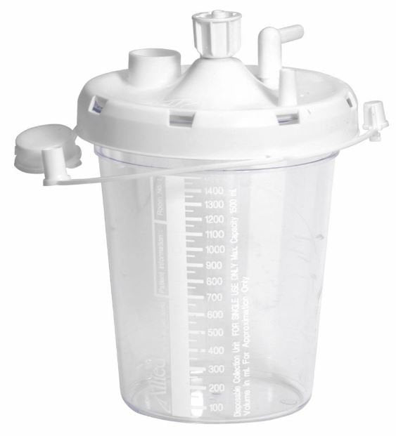 Allied® Suction Canister For Use With Optivac® Aspirators, 1500 Ml, Sold As 48/Case Allied 20-08-0003