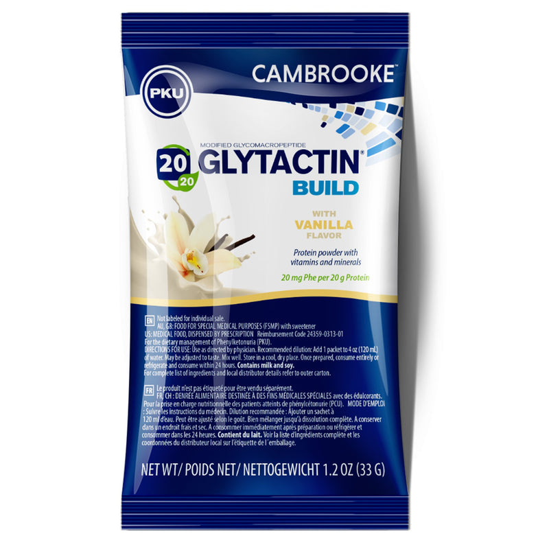 Glytactin® Build 20/20 Glycomacropeptide (Gmp) Medical Food For The Dietary Management Of Pku, Vanilla Flavor, Sold As 30/Case Cambrooke 35313